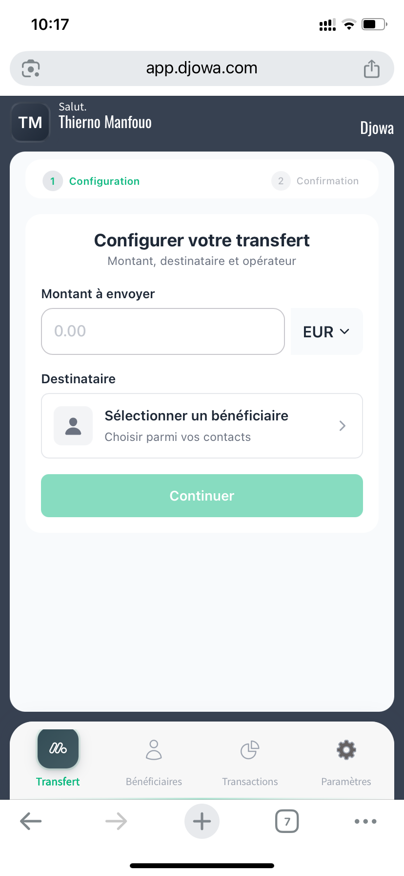 Envoyez à vos proches en quelques clics